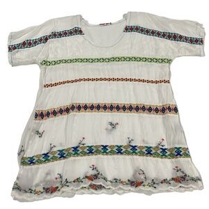 Johnny Was Embroidered Flora Boho Blouse Top Shirt - Women’s Size XS (runs‎ big)